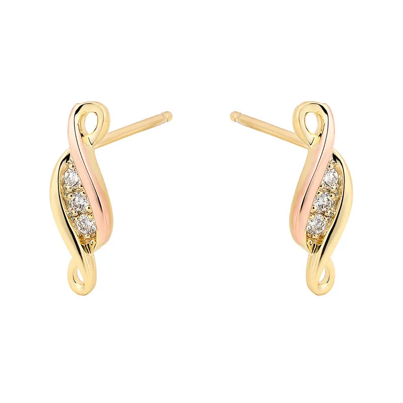 Clogau Past Present Future 9ct Yellow Gold Diamond Earrings sold by Jura Watches product image thumbnail 2