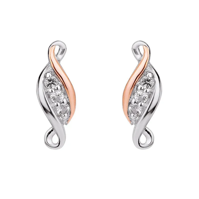 Clogau Past Present Future Sterling Silver Stud Earrings sold by Jura Watches
