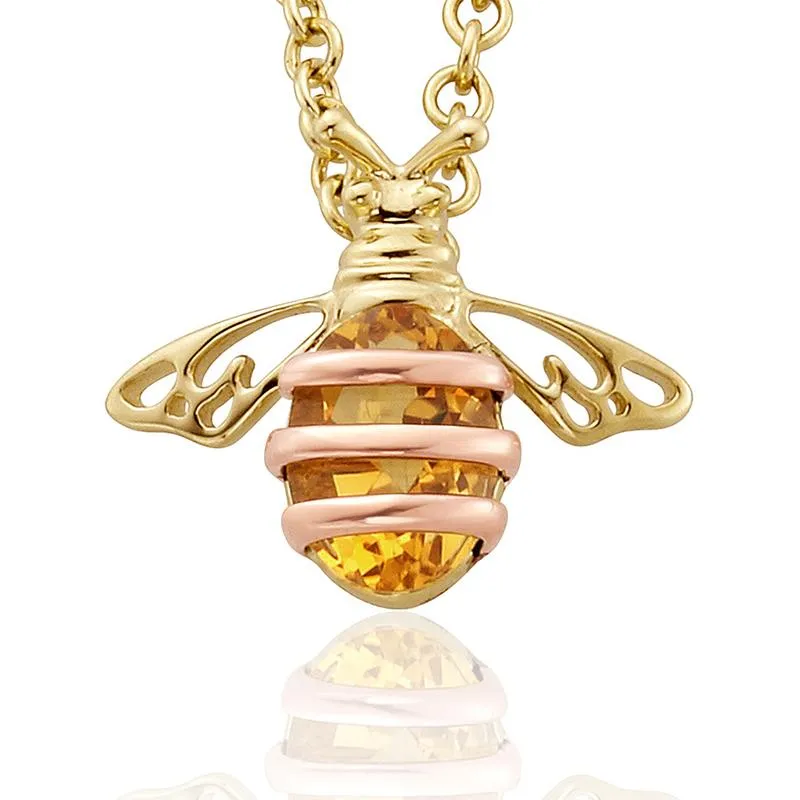 Clogau Honey Bee 9ct Rose Yellow Gold Citrine Necklace sold by Jura Watches