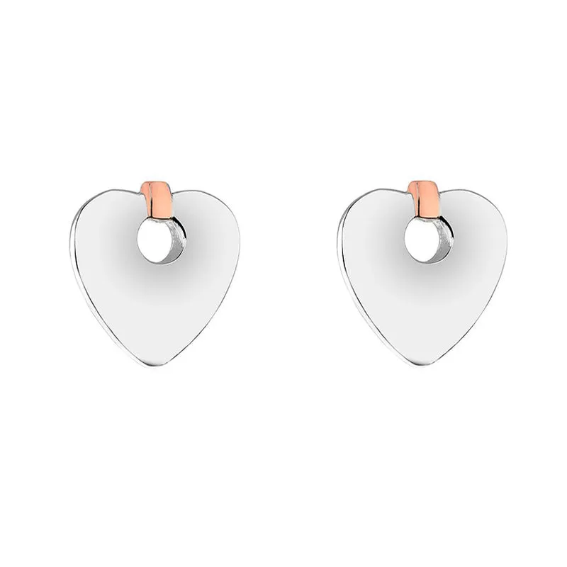 Clogau Cariad Sterling Silver Heart Stud Earrings sold by Jura Watches