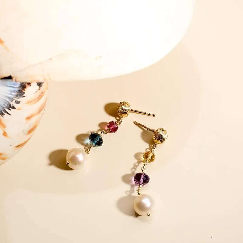 Marco Bicego Africa 18ct Yellow Gold Pearl Mixed Gemstone Drop Earrings sold by Jura Watches product image thumbnail 2