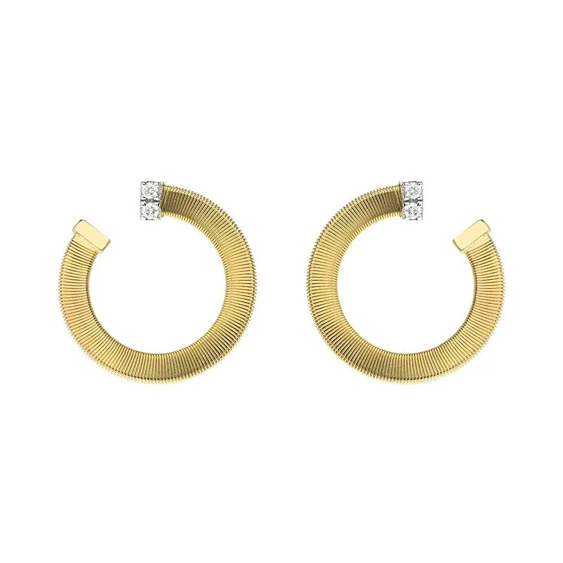 Marco Bicego Masai 18ct Yellow Gold 0.12ct Diamond Loop Earrings sold by Jura Watches