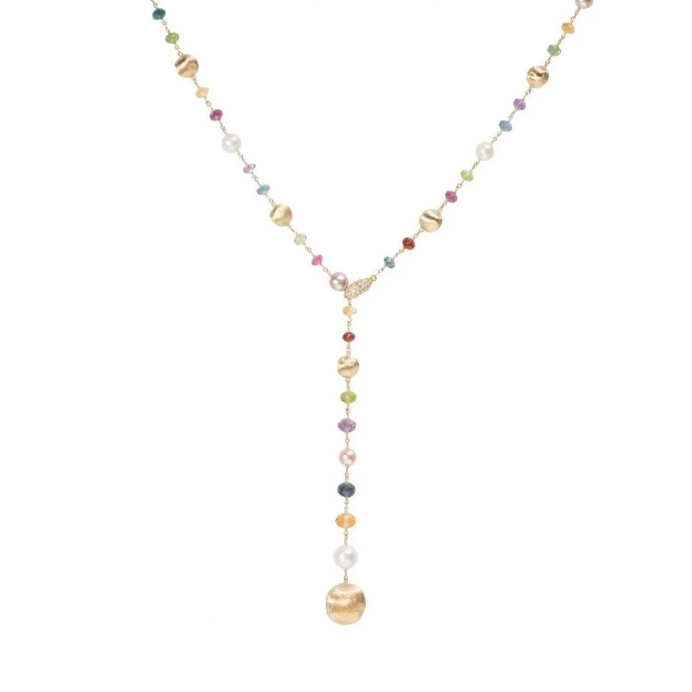 Marco Bicego Africa 18ct Yellow Gold 0.10ct Diamond Mixed Stone Necklet sold by Jura Watches product image thumbnail 2