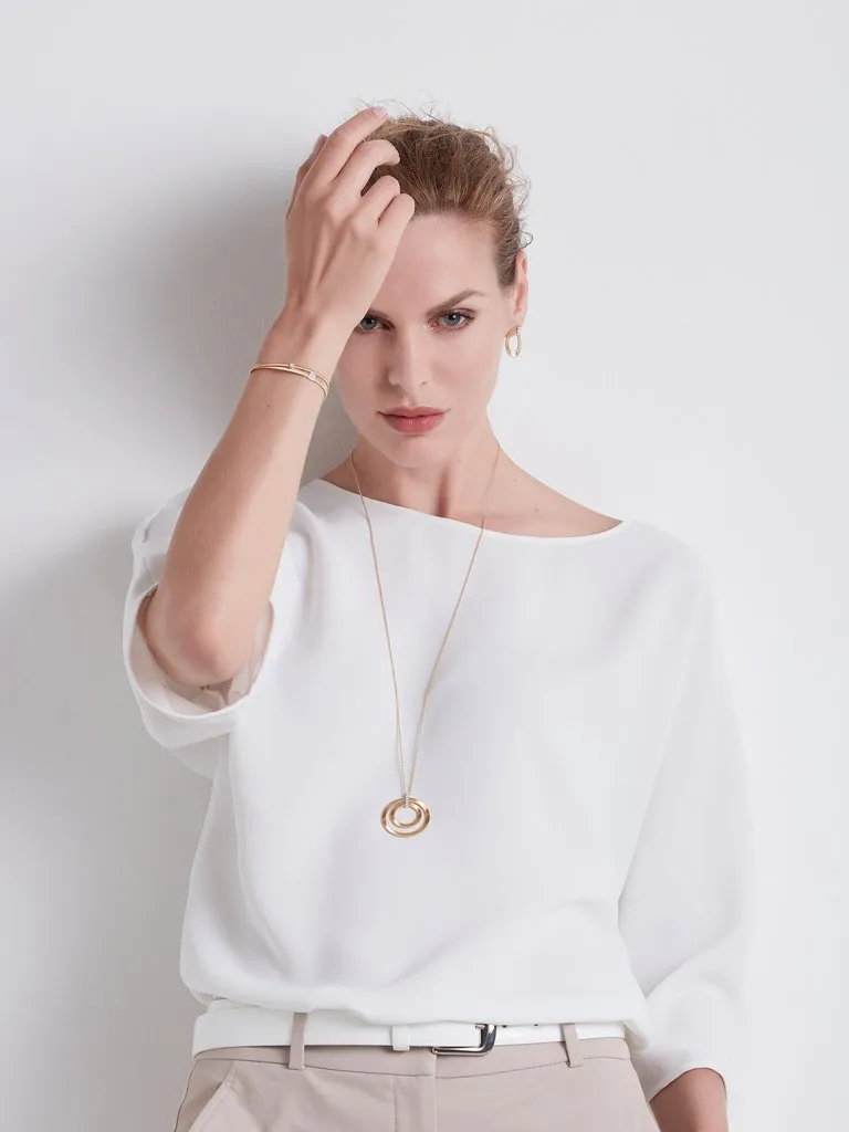 Marco Bicego Masai 18ct Yellow Gold 0.15ct Diamond Double Round Necklace sold by Jura Watches product image thumbnail 3