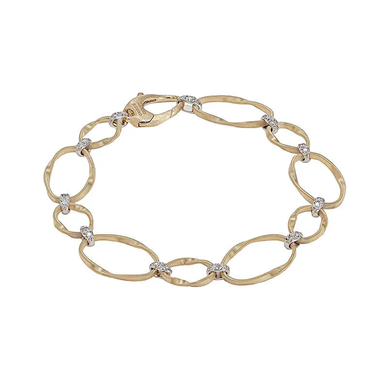 Marco Bicego Marrakech Onde 18ct Yellow Gold Diamond Bracelet sold by Jura Watches