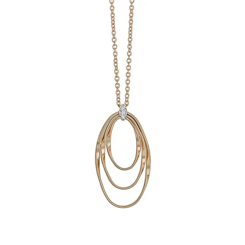 Marco Bicego Marrakech Onde 18ct Yellow Gold Diamond Pendant Necklace sold by Jura Watches