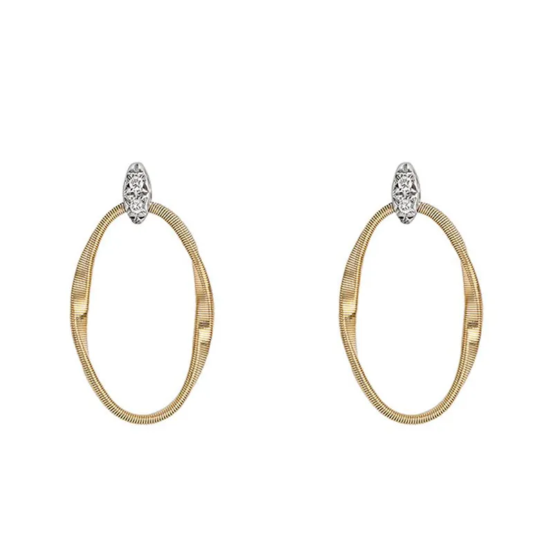 Marco Bicego Marrakech Onde 18ct Yellow Gold Diamond Stud Earrings sold by Jura Watches