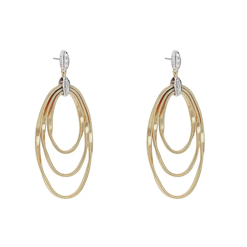 Marco Bicego Marrakech Onde 18ct Yellow Gold Diamond Drop Stud Earrings sold by Jura Watches product image thumbnail 2