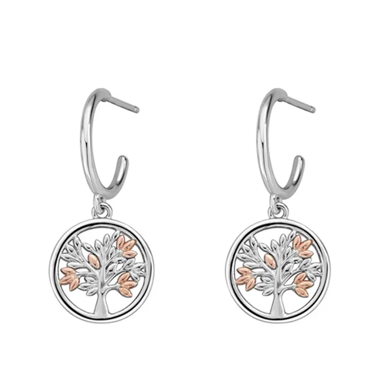Clogau Tree of Life Sterling Silver 9ct Rose Gold Vine Drop Earrings sold by Jura Watches product image thumbnail 2