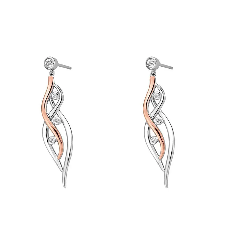 Clogau Swallow Falls Sterling Silver 9ct Rose Gold Drop Earrings sold by Jura Watches product image thumbnail 2