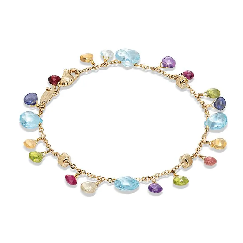 Marco Bicego Paradise 18ct Yellow Gold Multicolour Gemstone Bracelet sold by Jura Watches