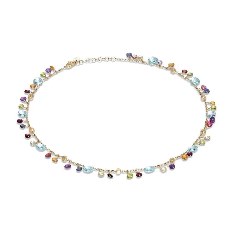 Marco Bicego Paradise 18ct Yellow Gold Mixed Stone Single Strand Necklace sold by Jura Watches