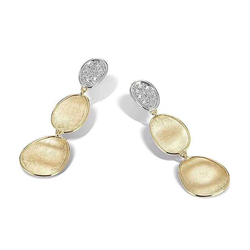 Marco Bicego Lunaria 18ct Yellow Gold Diamond Earrings sold by Jura Watches