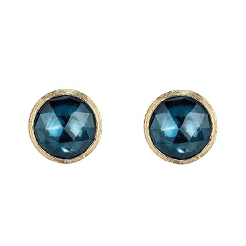 Marco Bicego Jaipur 18ct Yellow Gold London Blue Topaz Stud Earrings sold by Jura Watches