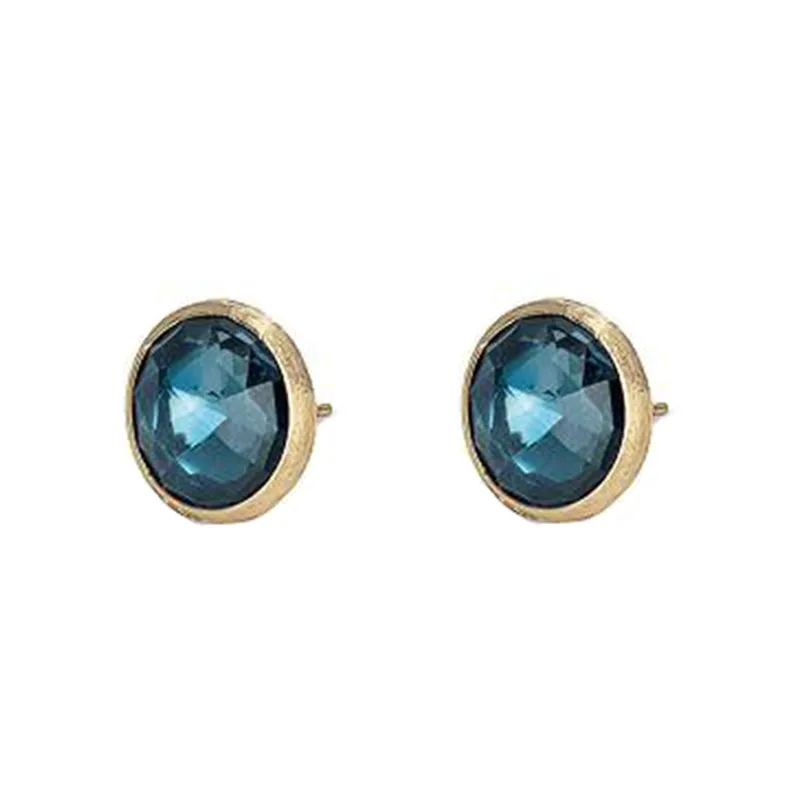 Marco Bicego Jaipur 18ct Yellow Gold London Blue Topaz Stud Earrings sold by Jura Watches product image thumbnail 2