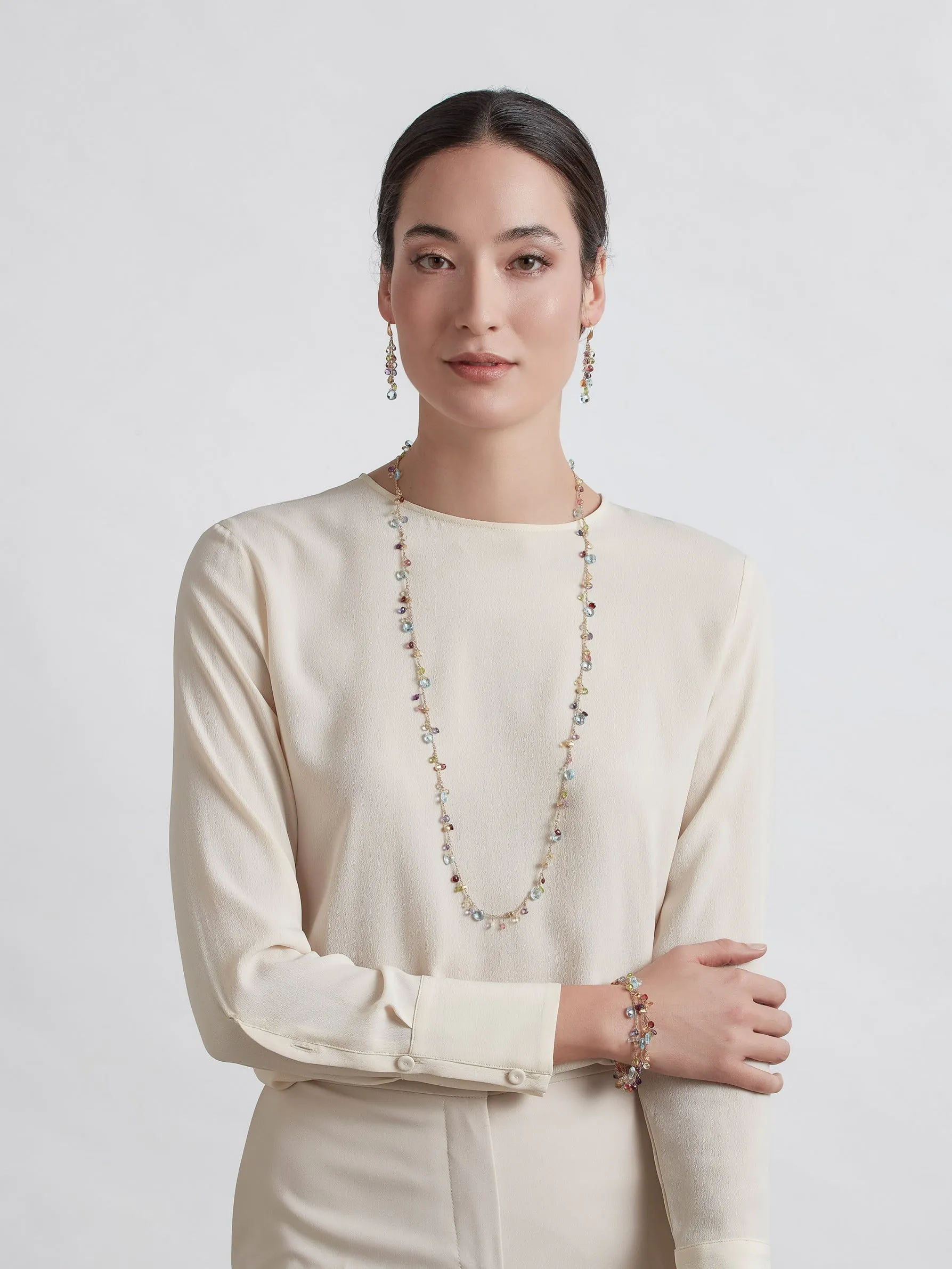 Marco Bicego Paradise 18ct Yellow Gold Multicolour Gemstone Long Necklace sold by Jura Watches product image thumbnail 2