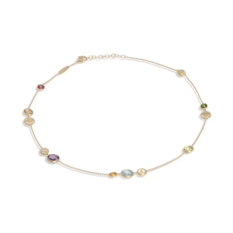 Marco Bicego Jaipur 18ct Yellow Gold Mixed Gemstone Necklace sold by Jura Watches