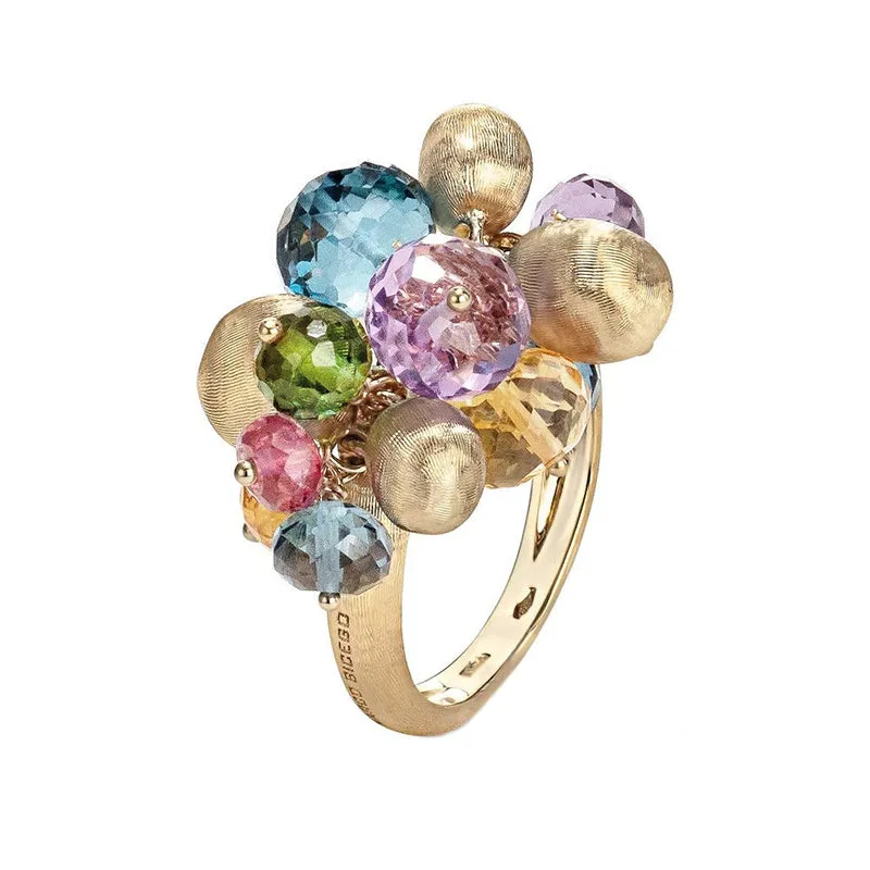 Marco Bicego Africa 18ct Yellow Gold Mixed Gemstone Cocktail Ring sold by Jura Watches