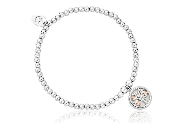 Clogau Affinity Tree Of Life Sterling Silver White Mother Of Pearl Bead Bracelet sold by Jura Watches