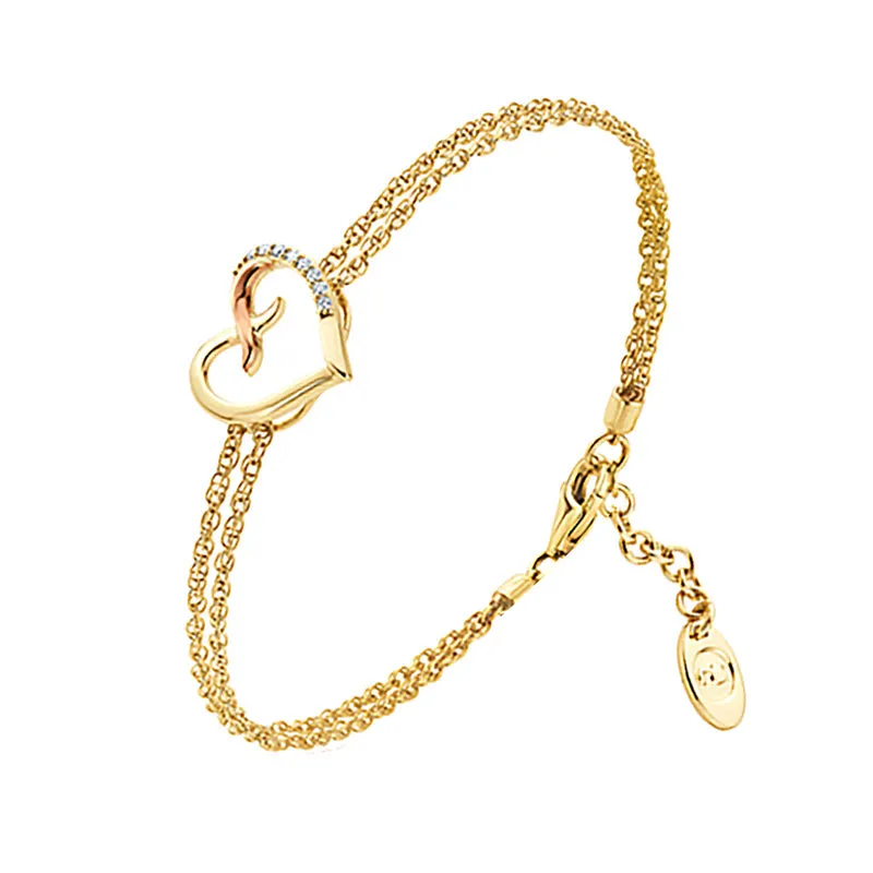 Clogau Kiss Diamond 9ct Yellow Gold Heart Bracelet sold by Jura Watches
