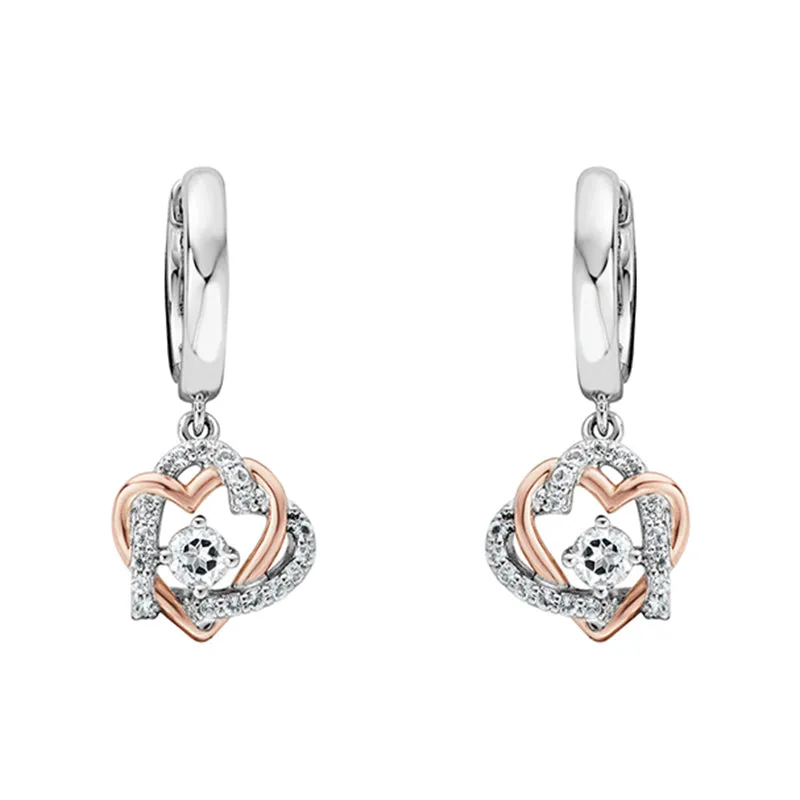 Clogau Always in my Heart Sterling Silver White Topaz Drop Earrings sold by Jura Watches