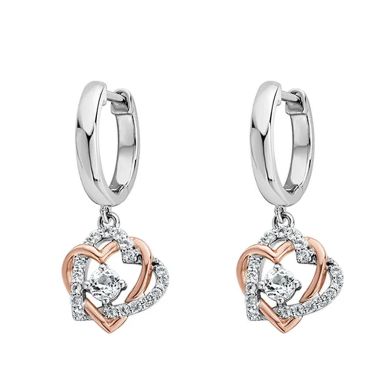 Clogau Always in my Heart Sterling Silver White Topaz Drop Earrings sold by Jura Watches product image thumbnail 2