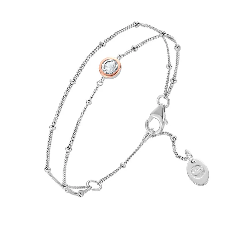 Clogau Celebration Sterling Silver Double Chain Bracelet sold by Jura Watches