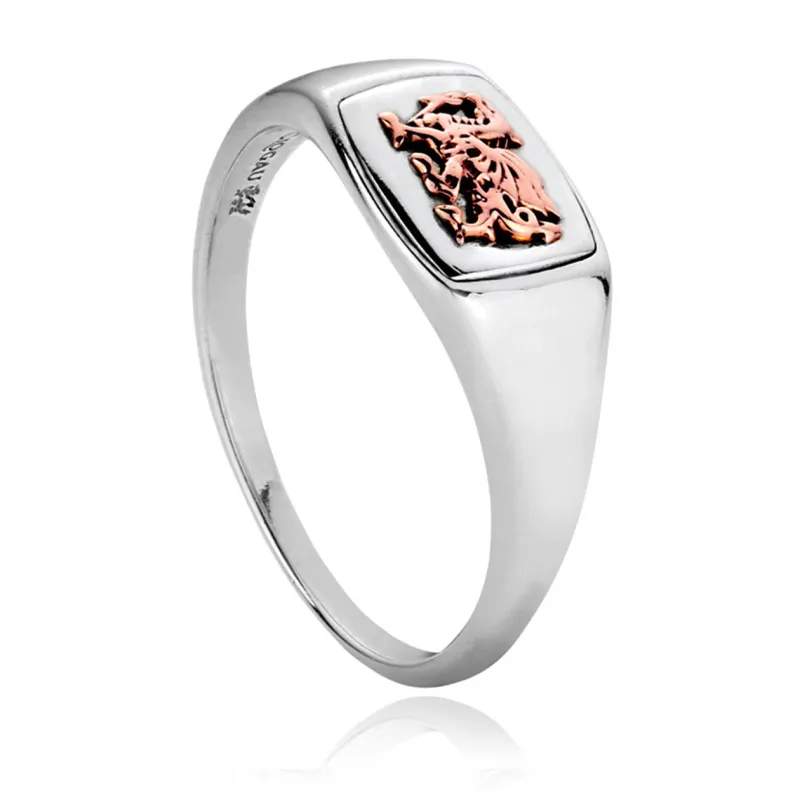 Clogau Welsh Dragon Sterling Silver Signet Ring sold by Jura Watches