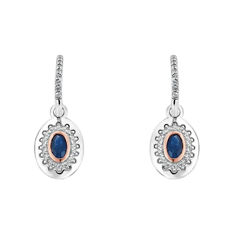 Clogau Princess Diana Sterling Silver Sapphire Drop Earrings sold by Jura Watches