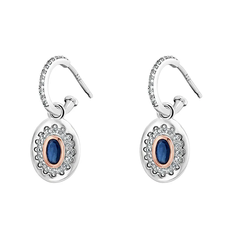 Clogau Princess Diana Sterling Silver Sapphire Drop Earrings sold by Jura Watches product image thumbnail 2