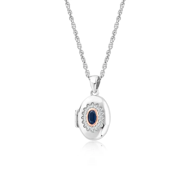 Clogau Princess Diana Sterling Silver Sapphire Locket sold by Jura Watches