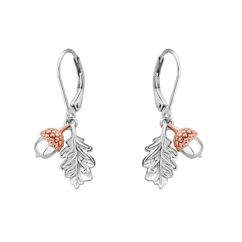 Clogau Royal Oak Leaf Sterling Silver Drop Earrings sold by Jura Watches product image thumbnail 2