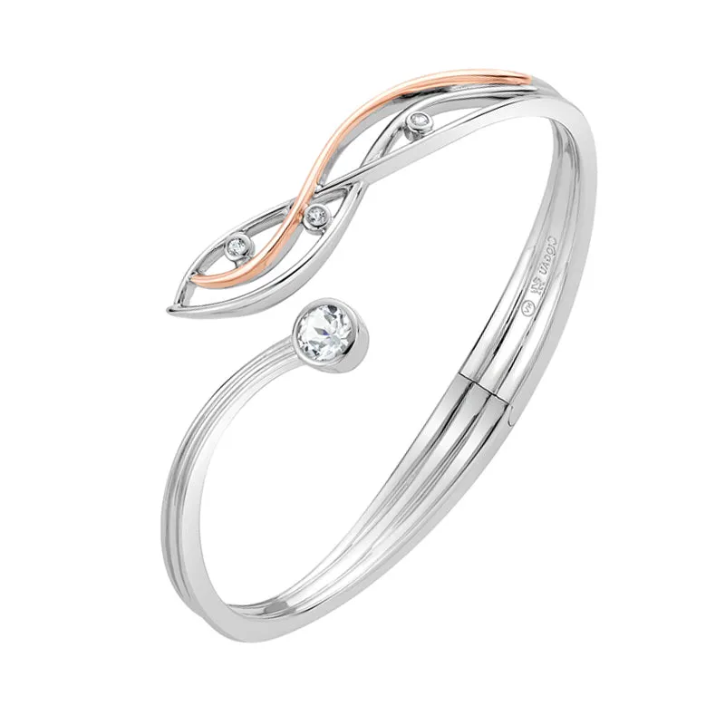 Clogau Swallow Falls Sterling Silver White Topaz Bangle sold by Jura Watches