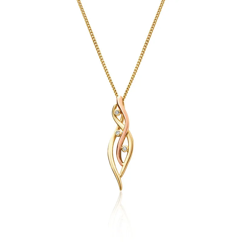Clogau Swallow Falls 18ct Gold Diamond Pendant sold by Jura Watches