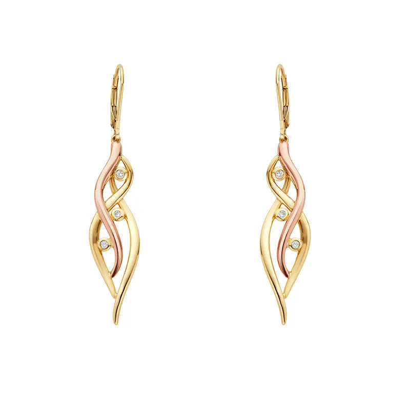 Clogau Swallow Falls 18ct Gold Diamond Drop Earrings sold by Jura Watches