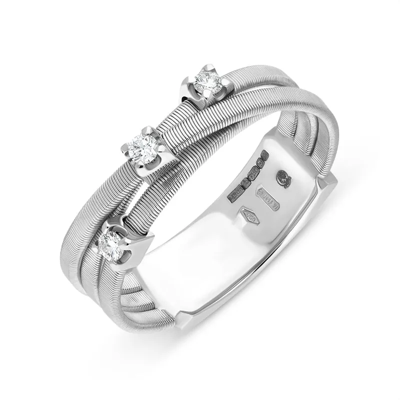 Marco Bicego Goa 18ct White Gold 0.09ct Diamond Ring sold by Jura Watches