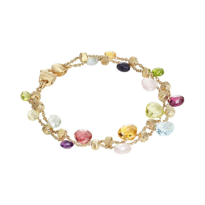 Marco Bicego Paradise 18ct Yellow Gold Multicolour Gemstone Bracelet sold by Jura Watches