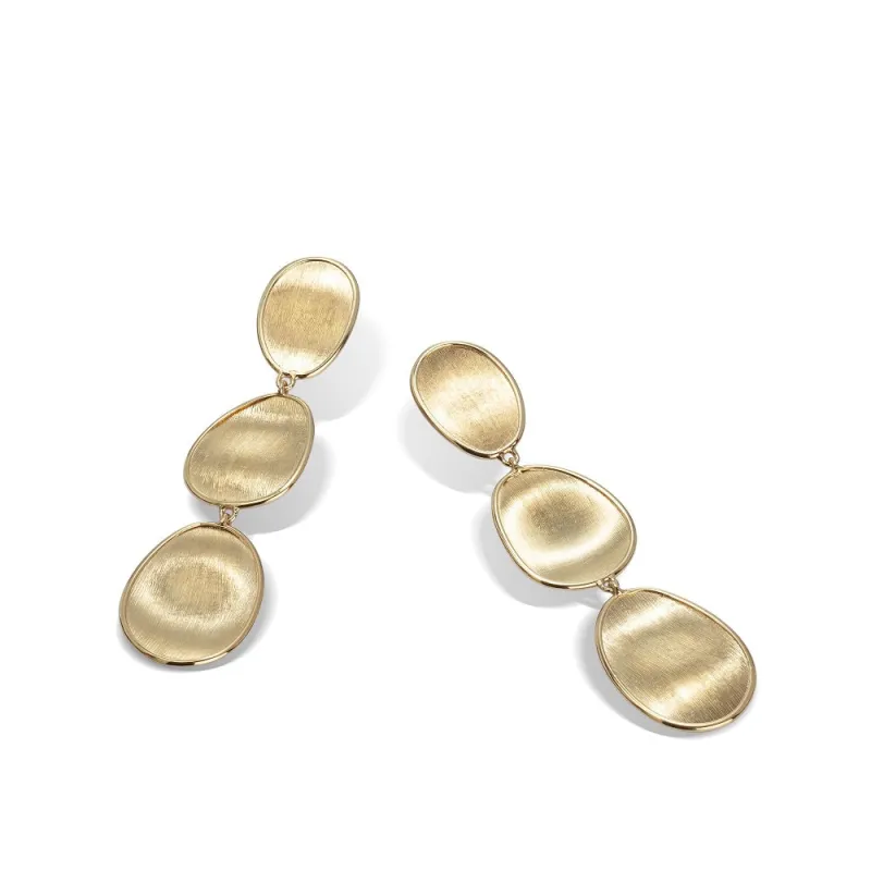 Marco Bicego Lunaria 18ct Yellow Gold Triple Drop Earrings sold by Jura Watches