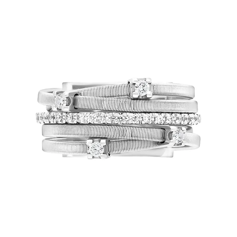Marco Bicego Goa 18ct White Gold 0.25ct Diamond Crossover Ring sold by Jura Watches product image thumbnail 4