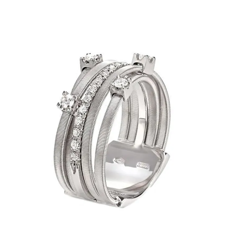 Marco Bicego Goa 18ct White Gold 0.25ct Diamond Crossover Ring sold by Jura Watches product image thumbnail 2