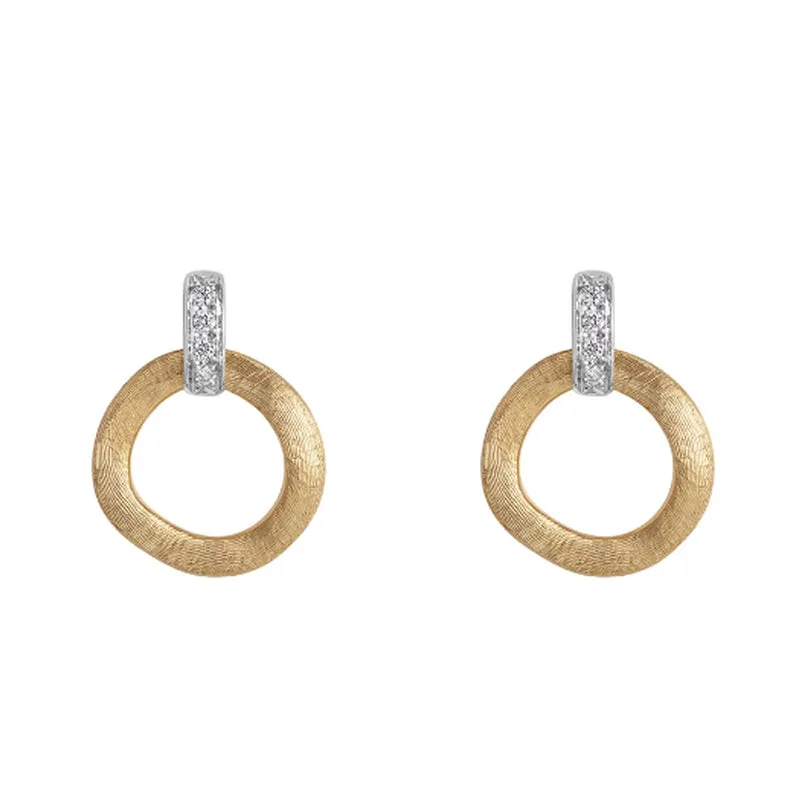 Marco Bicego Jaipur Link 18ct Yellow Gold Diamond Circle Earrings sold by Jura Watches