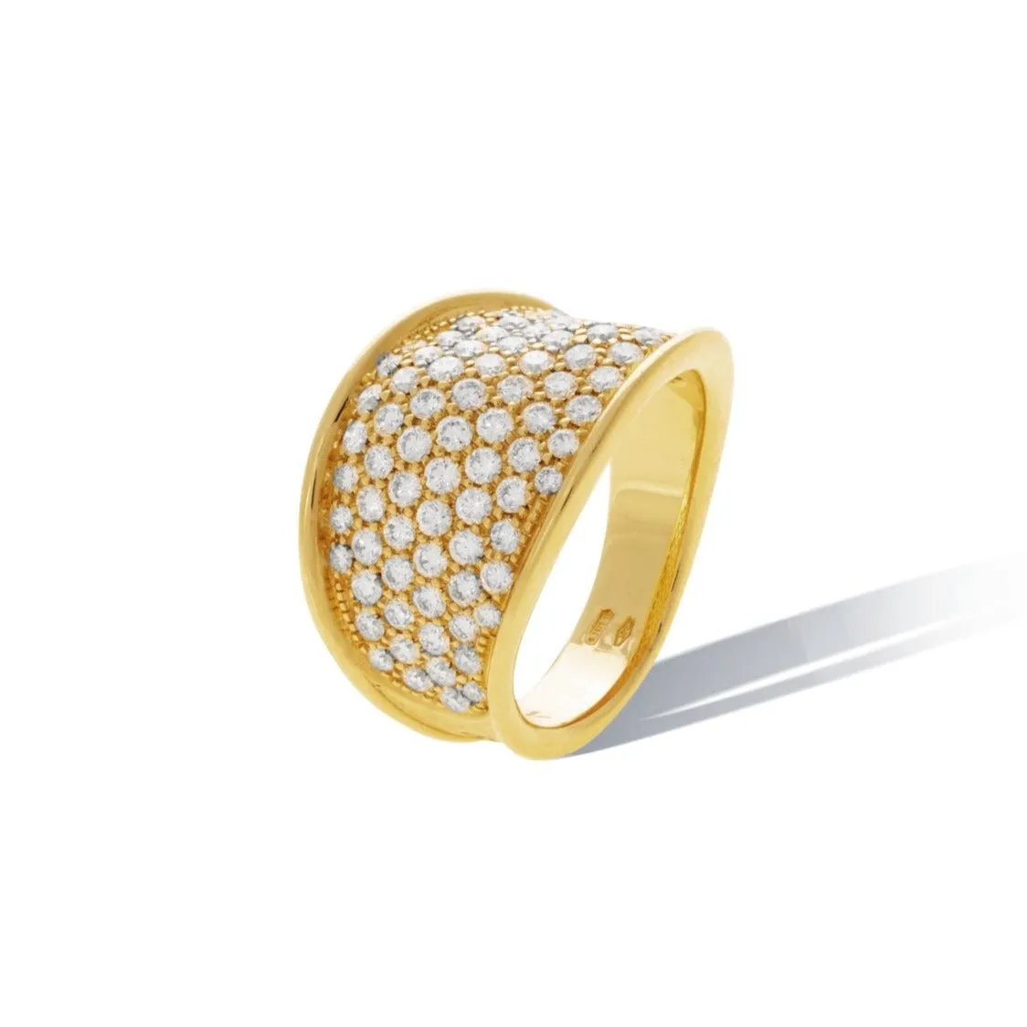 Marco Bicego Lunaria Alta 18ct Yellow Gold 1.66ct Diamond Ring sold by Jura Watches