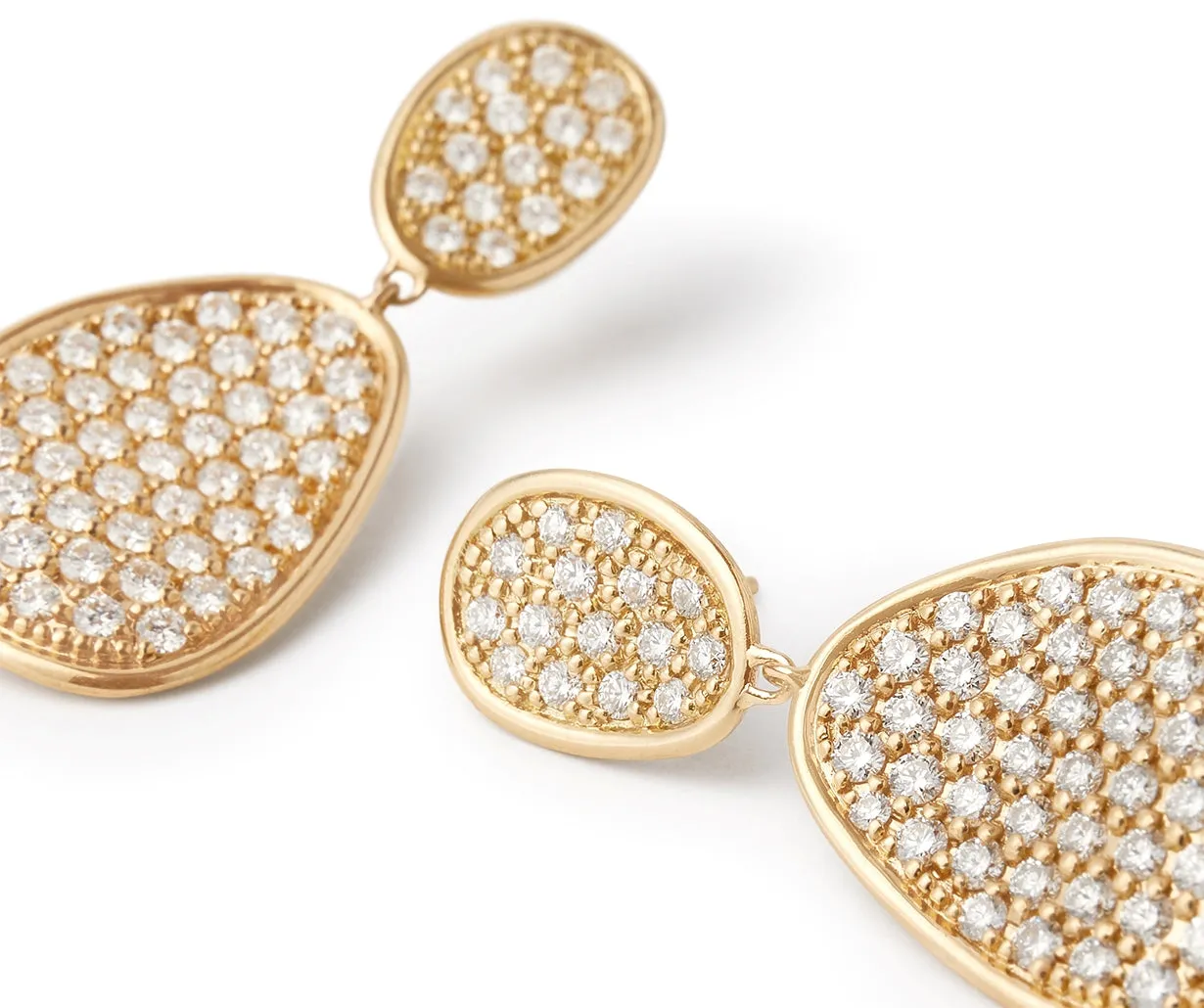 Marco Bicego Lunaria Alta 18ct Yellow Gold 2.41ct Diamond Drop Earrings sold by Jura Watches product image thumbnail 3