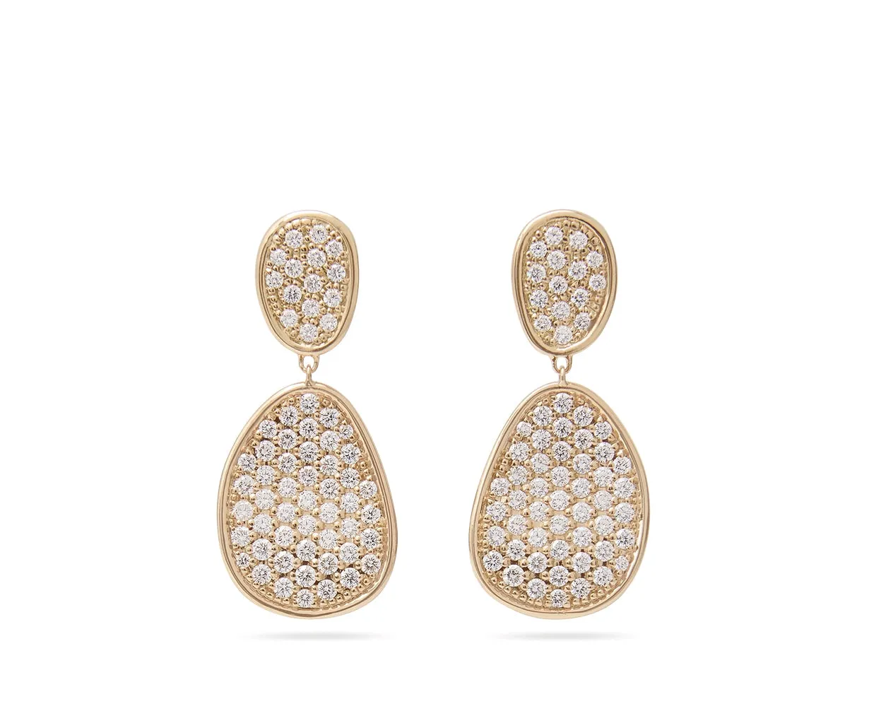 Marco Bicego Lunaria Alta 18ct Yellow Gold 2.41ct Diamond Drop Earrings sold by Jura Watches