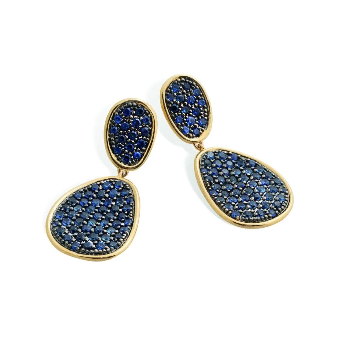 Marco Bicego Lunaria Alta 18ct Yellow Gold Sapphire Drop Earrings sold by Jura Watches