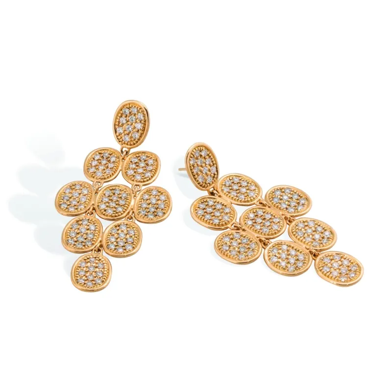 Marco Bicego Lunaria Alta 18ct Yellow Gold Diamond Statement Earrings sold by Jura Watches