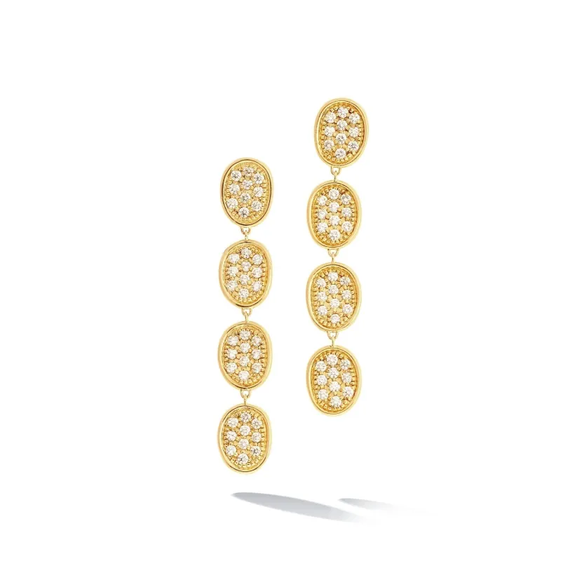 Marco Bicego Lunaria Alta 18ct Yellow Gold 1.06ct Diamond Drop Earrings sold by Jura Watches