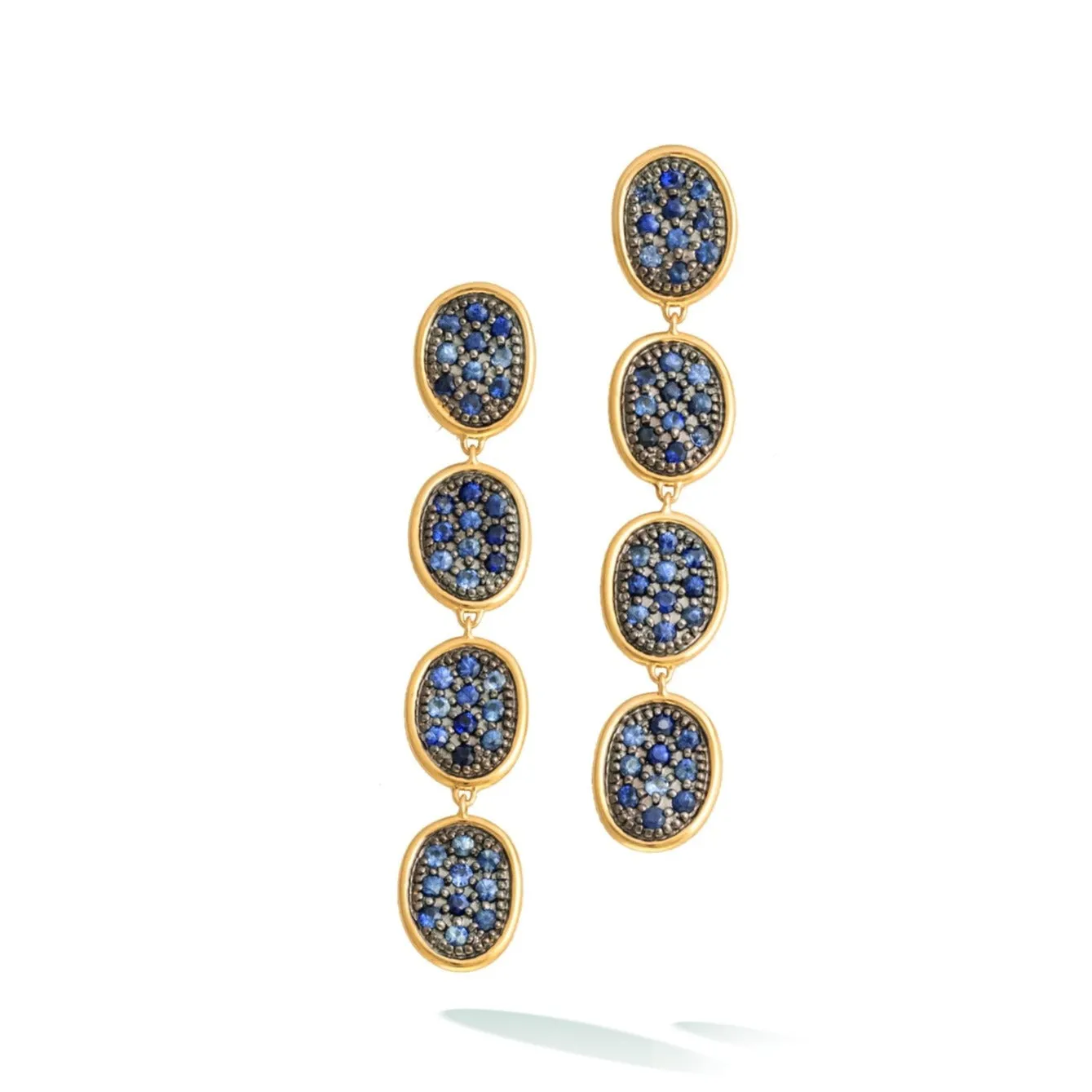 Marco Bicego Lunaria Alta 18ct Yellow Gold Sapphire Drop Earrings sold by Jura Watches