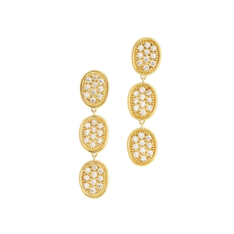 Marco Bicego Lunaria Alta 18ct Yellow Gold 1.20ct Diamond Drop Earrings sold by Jura Watches