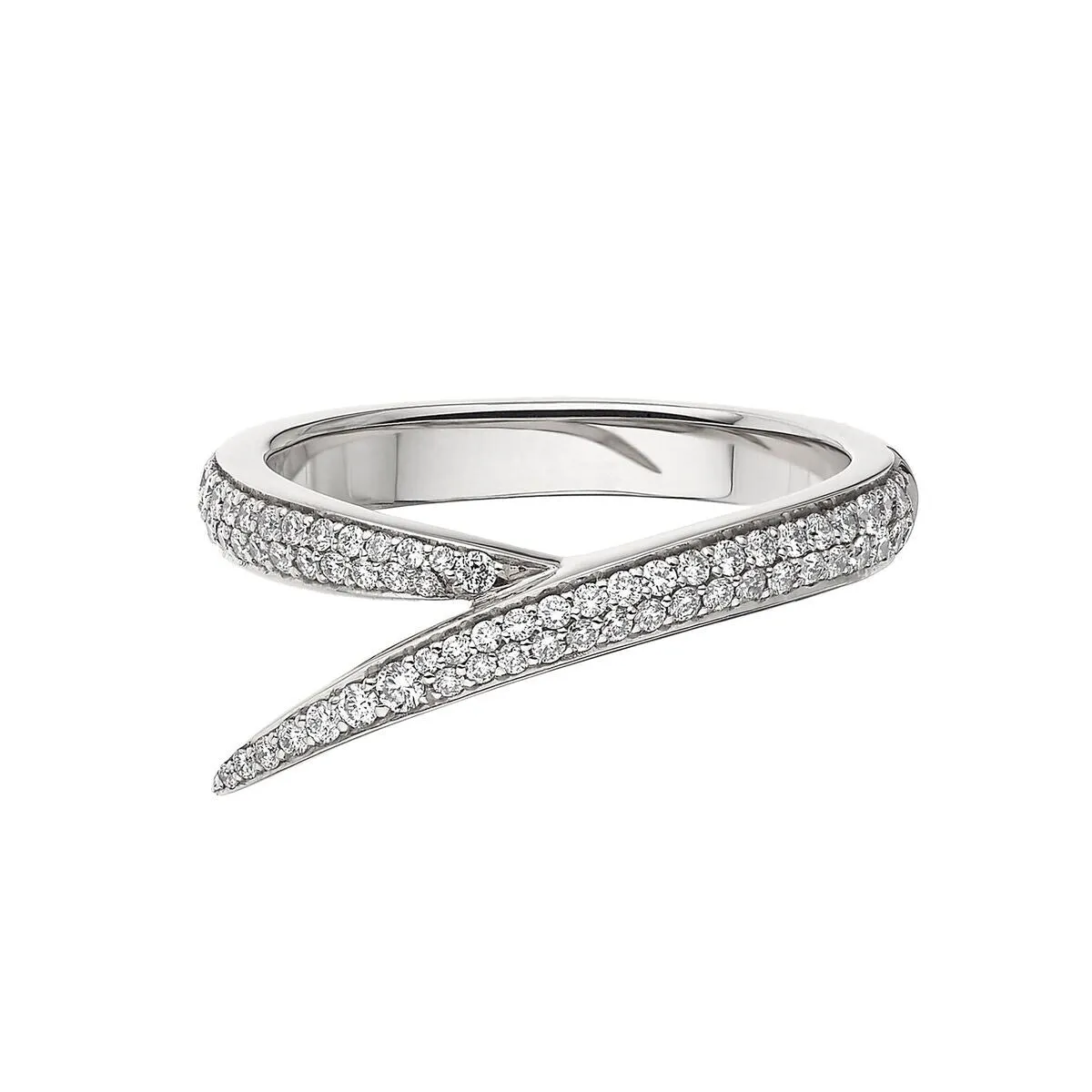 Shaun Leane Interlocking 18ct White Gold Diamond Single Ring D sold by Jura Watches